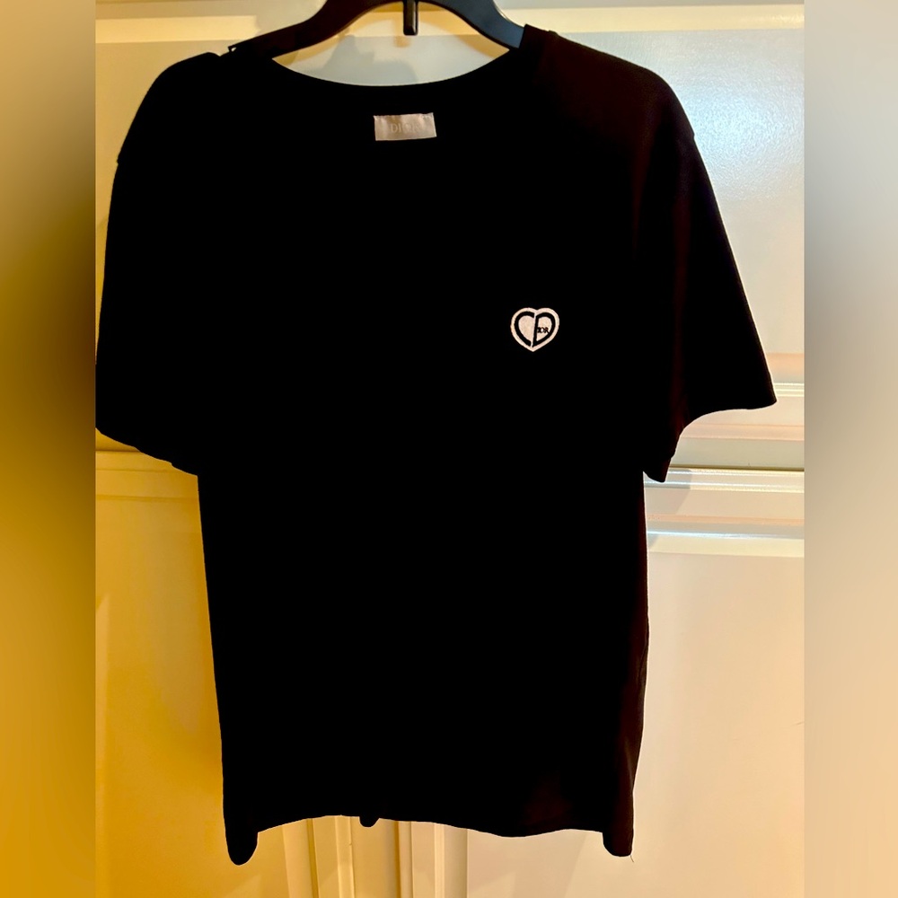 Dior Black T-Shirt with White Logo
